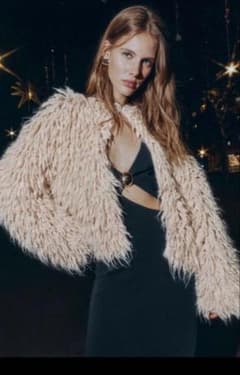 ZARA 新品未使用 ブラッシュドフリンジニットジャケット L ZARA ブラッシュドフリンジニットジャケット - メルカリ