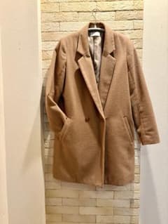 秋冬のオシャレHARE キャメル ウールコート ピーコートのサムネイル