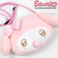マイメロディ ぬいぐるみ フェイス型 ショルダーバッグ レディース