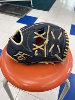 ハイゴールド 軟式グローブ ネイビー/ベージュ - メルカリ