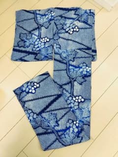 有松絞り浴衣 絞り浴衣 藍染 葡萄柄 - メルカリ