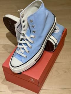 新品未使用 コンバース チャックテイラー HI CT70 水色 27cm 箱有 コンバースCT70 27cm チャックテイラーUS8.5 リラクシングスカイ