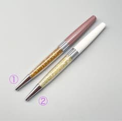 スワロフスキー風 ジュエリーボールペン　スワロフスキー風ラインストーン入り②白のサムネイル