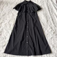 アドーア 近年 コットンナイロン ギャザー ケープ シャツ ドレス
