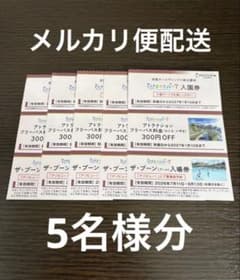 6名様分　ひらかたパーク株主ご入園券&ザ・ブーン入場券&フリーパス割引券 5名分 ひらかたパーク株主ご入園券&ザ・ブーン入場券&フリーパス割引券
