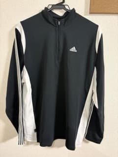 【adidas】ハーフジップ ジャージ ブラック　Mのサムネイル