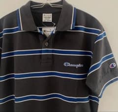 Champion ボーダー ポロシャツ M 新品　グレー×ブルーのサムネイル