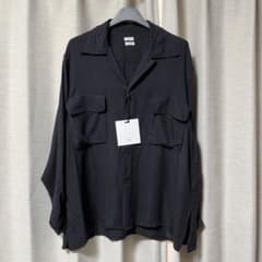 完売品 26SS YOKE モーダルツイル オープンカラーシャツ ネイビー 2 完売品 26SS YOKE モーダルツイル オープンカラーシャツ ネイビー 2