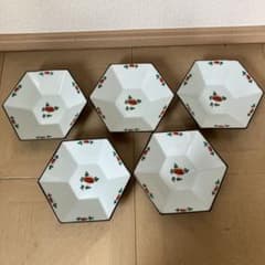 橘吉 陶器 六角形皿 5枚セット 赤絵かぶら - メルカリ