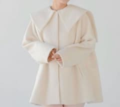 fitmore♡ ビッグカラーウールライクシャギーコート - メルカリ