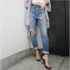 【値下げ交渉OK】ジェイダ GYDA サイドダメージペグトップデニムパンツのサムネイル
