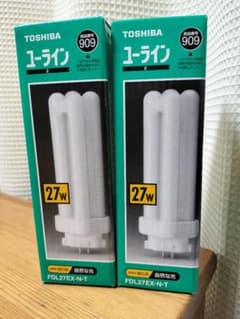 TOSHIBAユーラインコンパクト形蛍光ランプ FDL27EX-N-T 新品2個 - メルカリ