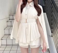 NOMAE ケーププリーツシャツ 白のサムネイル
