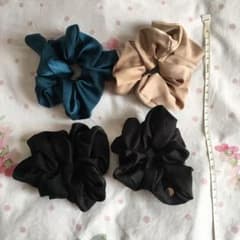 大きめシュシュ 4点セット まとめ売り ヘアアクセサリー