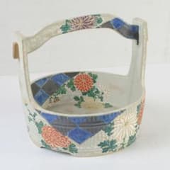 茶道具 陶斉作 色絵 花草文 手桶鉢 N 9817 - メルカリ