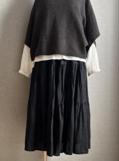 RockMount RanchWear リネン ブラック ティアードスカート