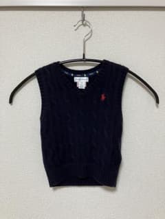 値下【Ralph Lauren】 ベスト ケーブルニット ネイビー 12M ポロのサムネイル
