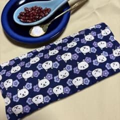小豆のアイマスク アイピロー カバー付き ハンドメイド 黒猫 小豆のホットアイマスク アイピロー ハンドメイド 猫柄 綿100% - メルカリ