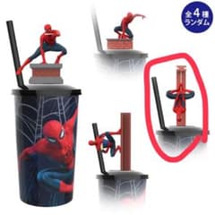 스파이더맨 빨대가있는 텀블러
