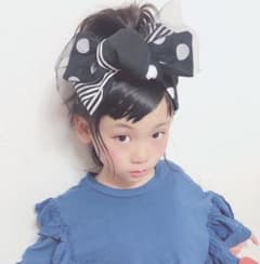 ドット×ストライプリボンターバンチュー付きのサムネイル