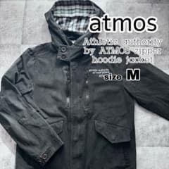 atmos アトモス ジップアップ フード パーカー ジャケット M 黒 長袖のサムネイル