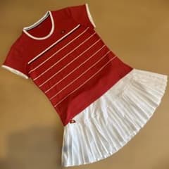 ellesse テニスウェア セットアップ レッド ＆ホワイト - メルカリ