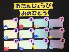 誕生表　海　水族館　壁面飾り　保育のサムネイル