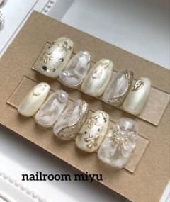 【現品】ぷっくりフラワーネイルチップ　振袖　前撮り　成人式　結婚式　韓国 - 4