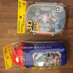 新品日本製☆ウルトラマンギンガストロー付水筒&3Dランチボックスセットのサムネイル
