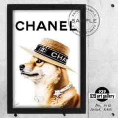 CHANEL  typeA2額装済アートポスター#464トイプードルシャネル CHANEL type☆A2額装済アートポスター#464☆トイプードルシャネル