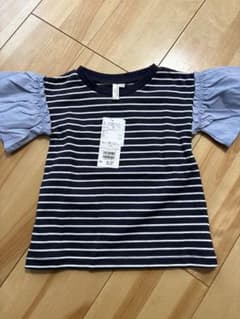 ストライプ Tシャツ 100cm ネイビー/ライトブルーのサムネイル