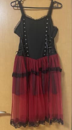 ゴシック調 コスプレ衣装 ワンピース 黒×赤のサムネイル