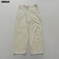 t2762 [Uniqlo] Corduroy Curved Pants, Off-White, Size L