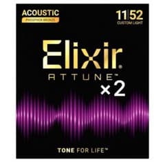 Elixir アコースティックギター弦 カスタムライト 11-52 2セット新品のサムネイル