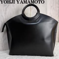 YOHJI YAMAMOTO ヨウジヤマモト サークルハンドル トートバッグ 革 YOHJI YAMAMOTO ヨウジヤマモト サークルハンドル トートバッグ 革