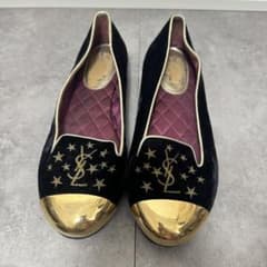 ves Saint Laurent YSL ベロア ローファー 星刺繍 38希少のサムネイル