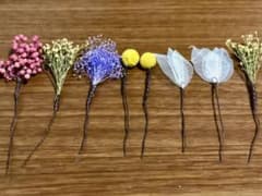 ヘッドアクセ ブリザードフラワー ドライフラワーのサムネイル