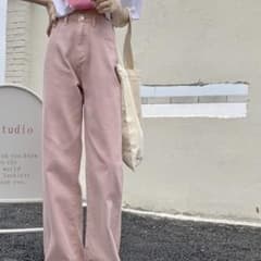 デニムパンツ　ピンクデニムのサムネイル
