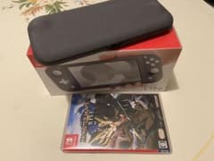 Nintendo スイッチ Lite グレー＋モンハンライズ＋sdカード、カバーのサムネイル