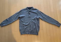 Eddie Bauer ヘンリーネック ニット セーター グレー Mのサムネイル