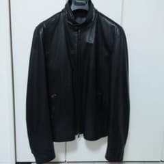 Ermenegildo Zegna レザー シングルライダースジャケット　48のサムネイル