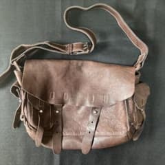 DIESEL レザー ショルダーバッグ ブラウンのサムネイル