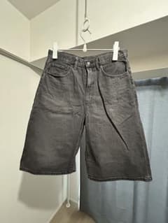 GU メンズ デニムハーフパンツ ブラック Mサイズのサムネイル