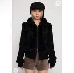 LAGUA GEM CABLE KNIT FAUX FUR ブルゾン - メルカリ