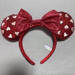 ディズニーカチューシャ ミニー赤 スパンコール ハートのサムネイル