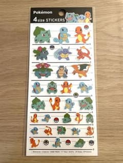 正規品　ポケモン　4サイズステッカー　フシギダネ　ヒトカゲ　ゼニガメ　御三家のサムネイル