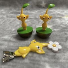 ピクミン　黄ピクミン　ゆらゆらフィギュア2個 ヘアクリップ1個