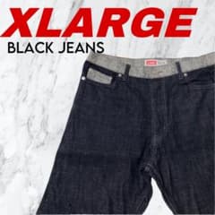【古着】XLARGE ブラックジーンズ サイズ34のサムネイル