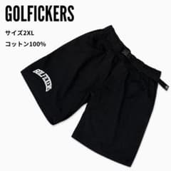 Golfickersゴルフィッカーズショートパンツ2XL黒コットンベルト刺繍 Golfickersゴルフィッカーズショートパンツ2XL黒コットンベルト刺繍