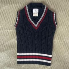 BB2 Black Fleece スコットランド製コットンニットベスト ケーブル 
